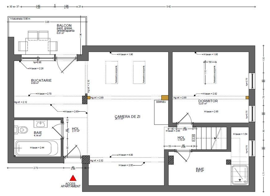 Comision 0% Apartament 3 camere cu 72mp in bloc nou | Borhanci