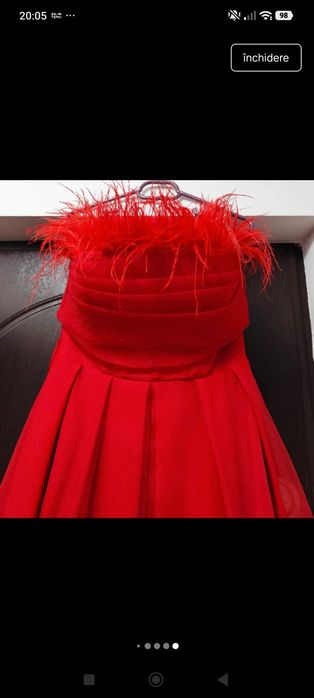 Rochie midi roșie superbă nașă