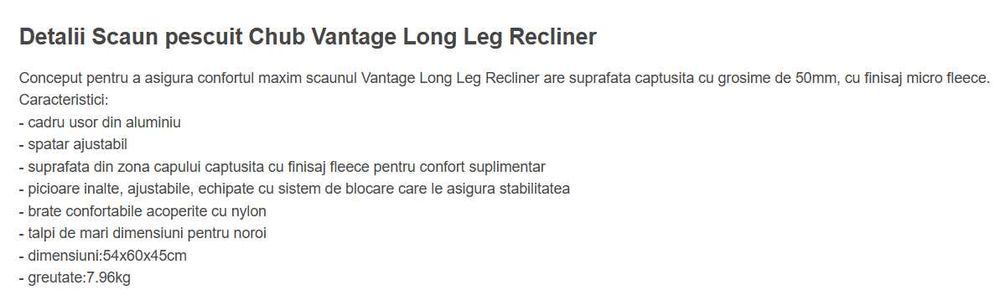 Scaun pescuit/camping CHUB