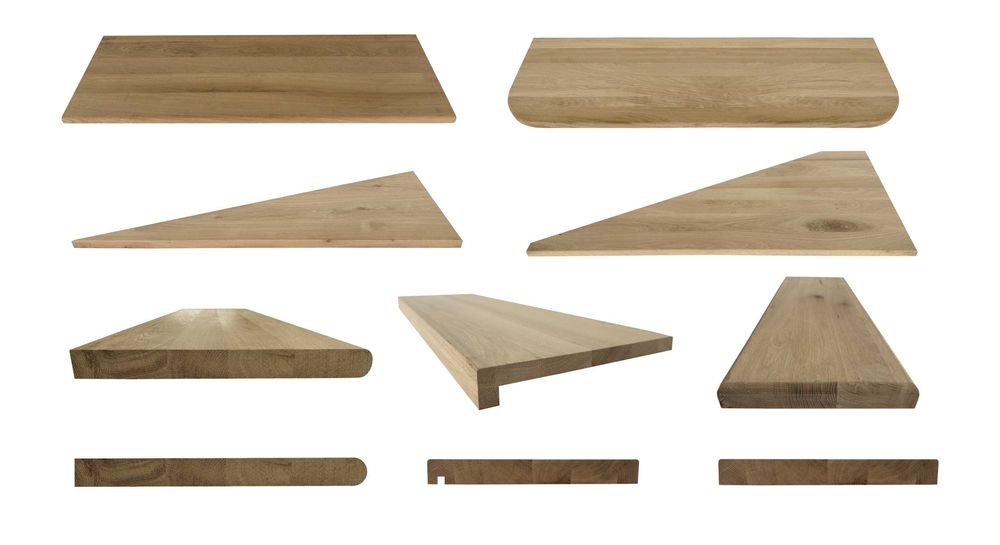 Масивни дъбови стъпала, чела, площадки, первази, парапети, балюстри