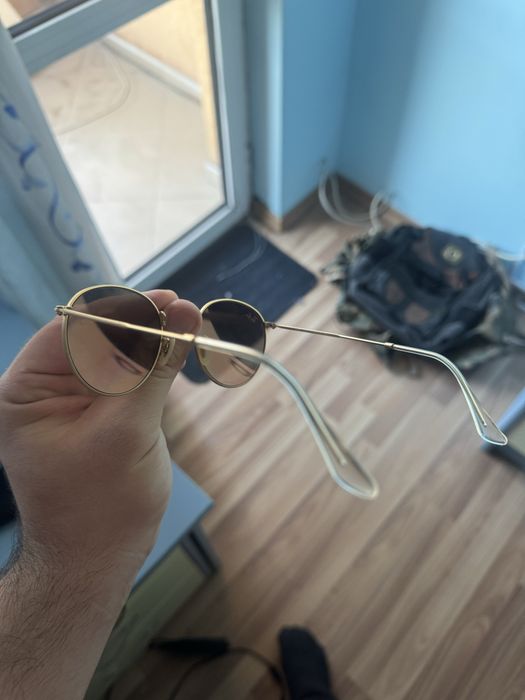 Слънчеви очила RayBan ретро класически розови с златва рамка