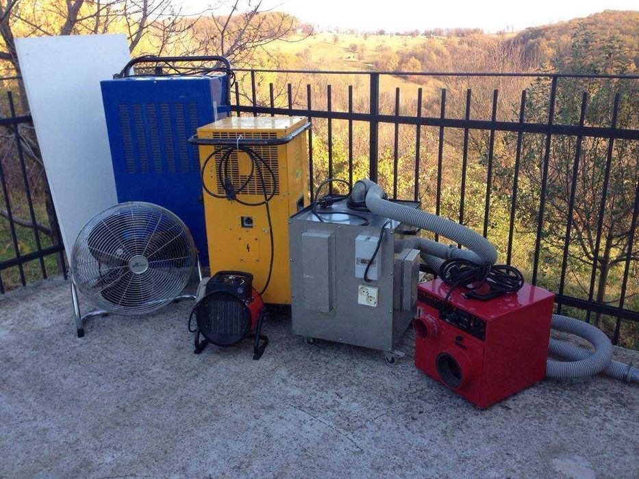 dezumidificator, aeroterma,  masuratori: - risc mucegai-  umiditate.