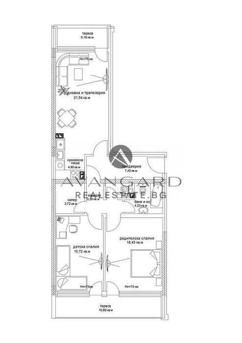 оф.25123 Просторен тристаен с АКТ 16/ Съдийски