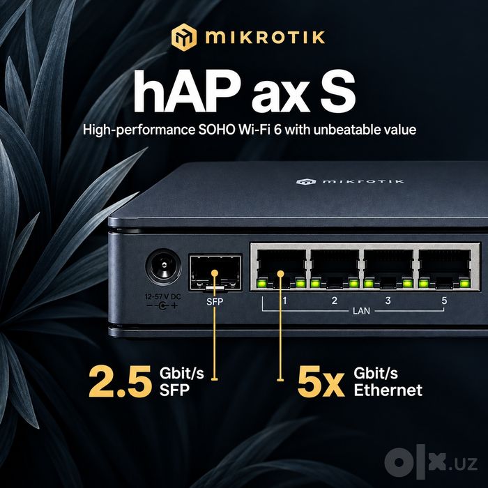 # MikroTik hAP ax S E62iUGS-2axD5axT WiFi6 Гигабитный Маршрутизатор