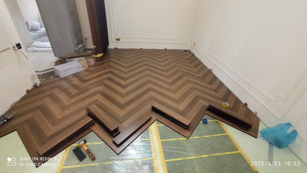 Укладка ламината Ёлочка.