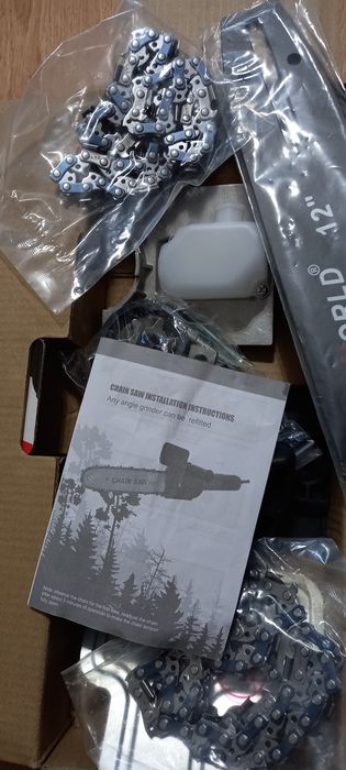 Нов неразпечатван немски комплект за монтаж на абразив за рязане на дърва