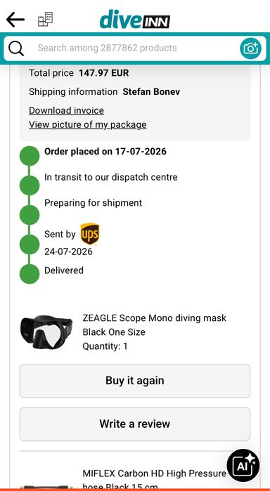 Водолазна Маска Zeagle Scope Mono