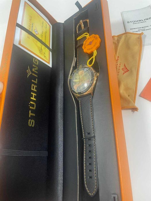 Чисто нов часовник Stührling Original Symphony Alpine Black/Rubber