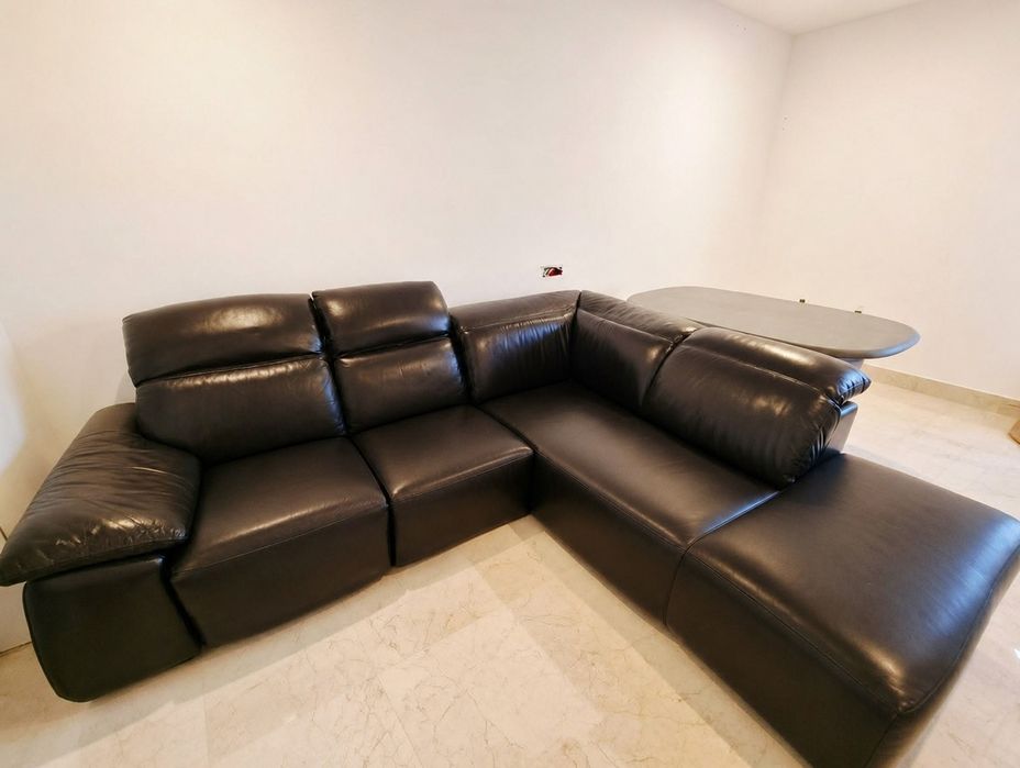 Canapea Coltar piele naturala cu recliner electric