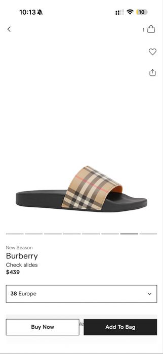 Женские сланцы Burberry оригинал