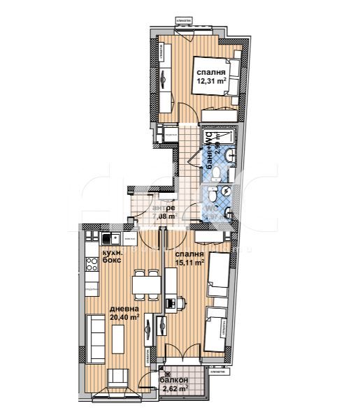 Продава се Тристаен апартамент в София, Надежда 4 - 104 кв.м за 1972 €/кв.м - Снимка #1