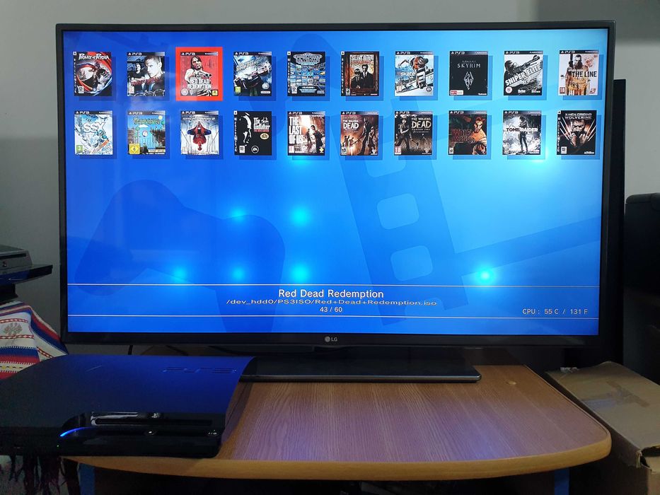 PS3 modat CFW 500 GB + 60 jocuri (GTA V, Red Dead, God of War, NFS)