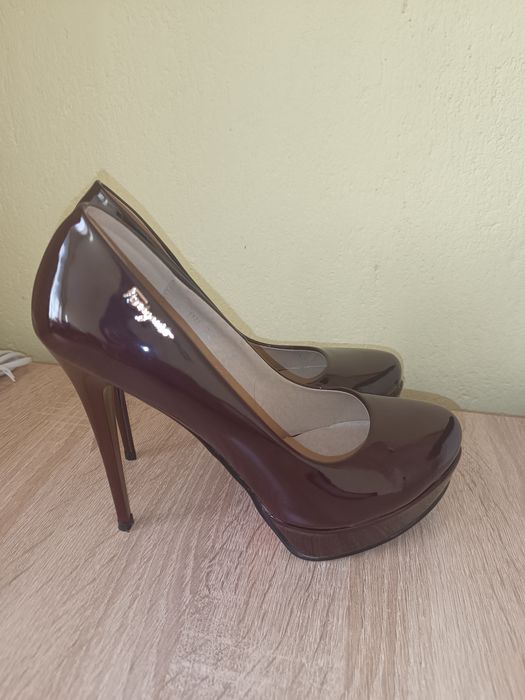 Дамски обувки на висок ток Liici (бордо, 38), С КОМЕНТАР на ЦЕНАТА!