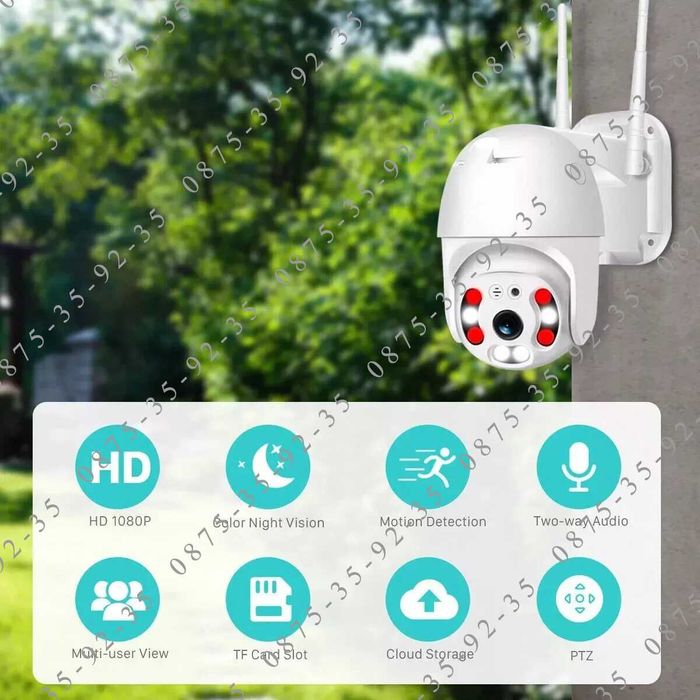 YCC365 Plus Куполна PTZ CAMERA WiFi. ВЪНШНА водоустойчива камера Wi-Fi