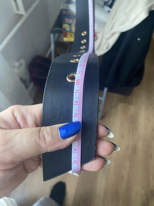 Колан тип Dior, черен със златиста катарама