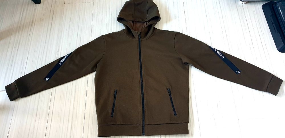 Emporio Armani Pique Full Zip Hoodie / XS - S ОРИГИНАЛ! Мъжко Горнище!