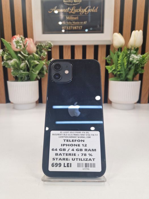 Iphone 12 64GB 4GB RAM 78% Baterie Garantie!#63396