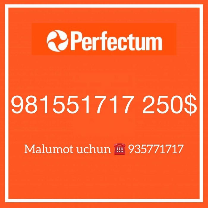 Perfectum Yunusobod eng sara nomer sotiladi