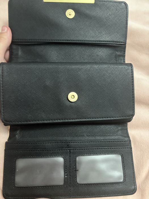 Burberry check flap wallet