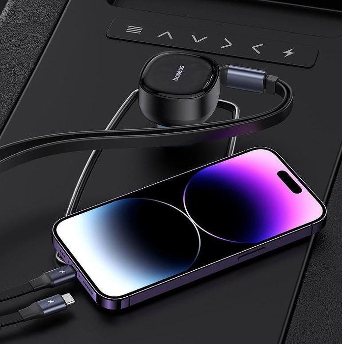 Зарядно устройство за кола baseus enjoyment usb-c с usb-c / lightning