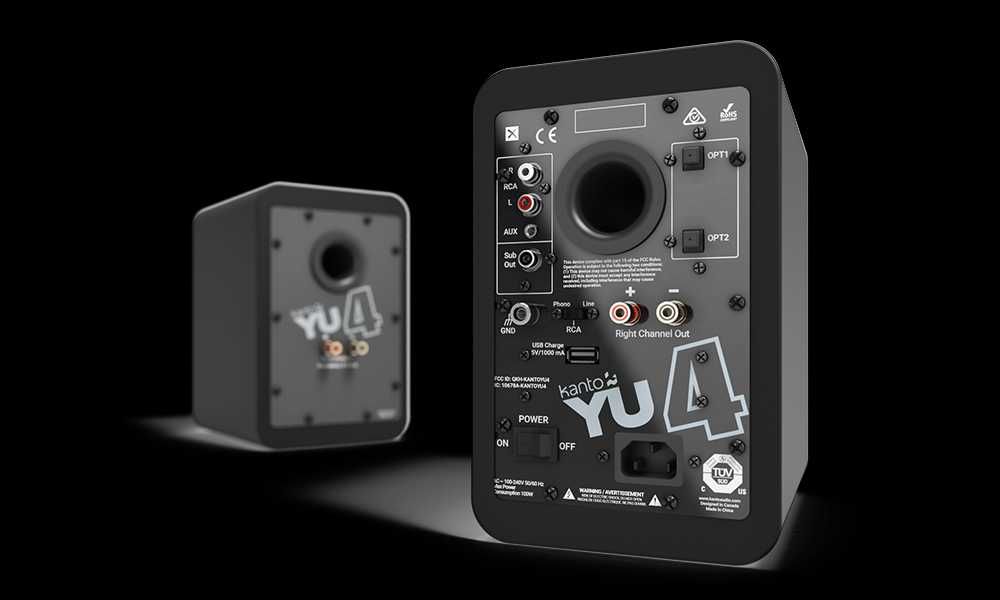 Kanto Premium Audio Setup – YU4 + SUB6 + Подови и Настолни Стойки