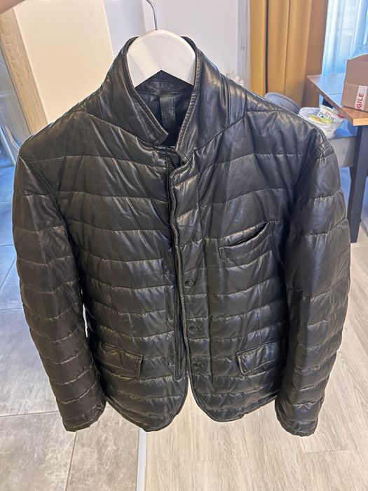 Geaca de piele cu puf Massimo Dutti