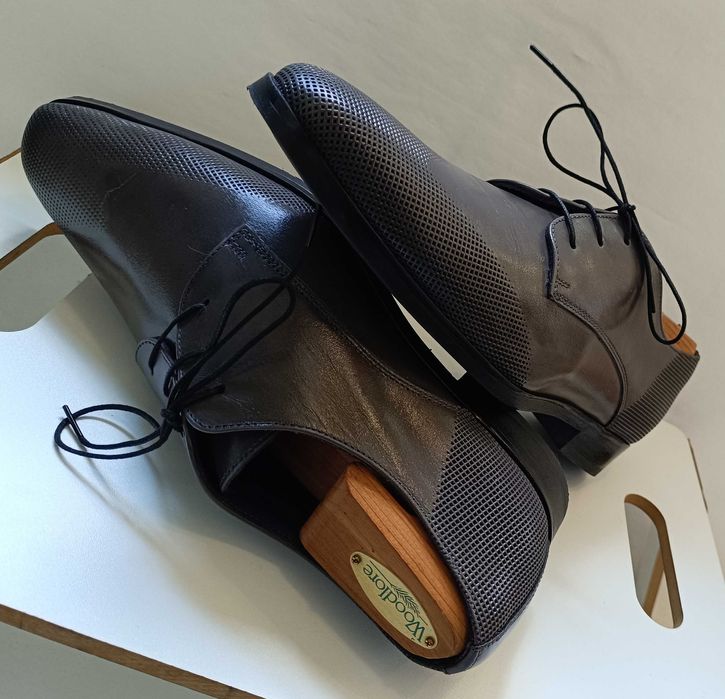 Pantofi derby 40.5 41 cap toe brogue Texto piele naturala moale