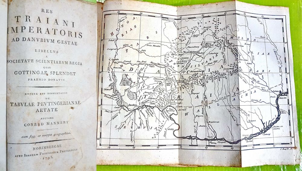 G16-I-Editie veche 1793-IMPARATUL TRAIAN-Res Traiani Imperatori ad Danubium Gestae. Stare buna, gros copertata.