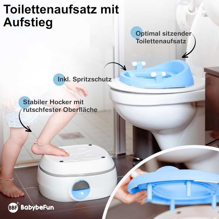 Детско гърне 3 в 1 + Детска тоалетна чиния + Табуретка / тоалетна