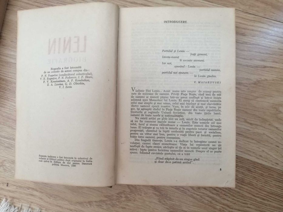 Carte Lenin, Biografie,editura Politica 1960