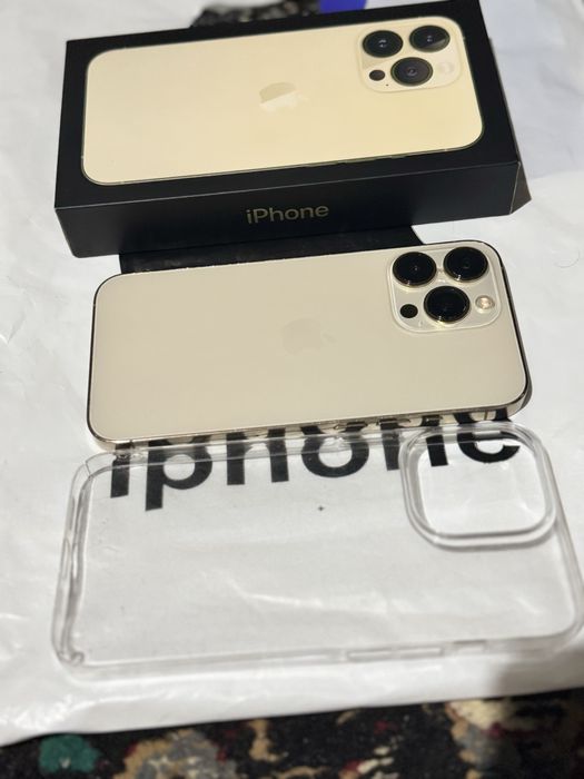 iphone 13 pro gold 256 tali karopka dakument tel ochilmagan 74 yomkost