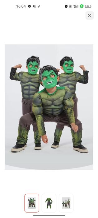 Костюм Халка+маска халка  за 300 для новый год