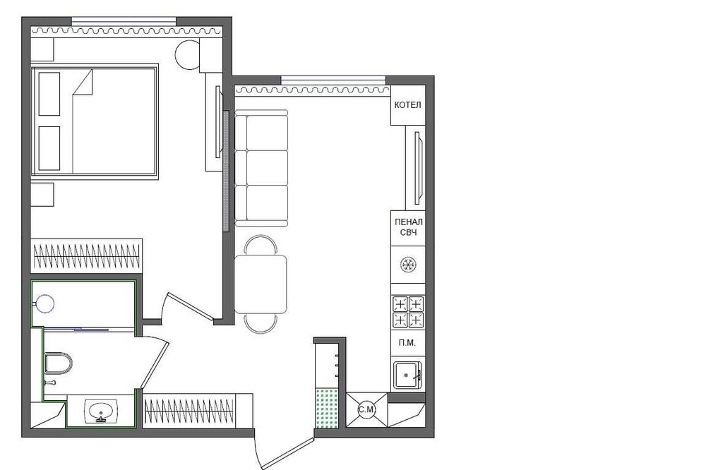 2-комнатная / 2 xonali kvartira BI Sado, Parkent, sotiladi