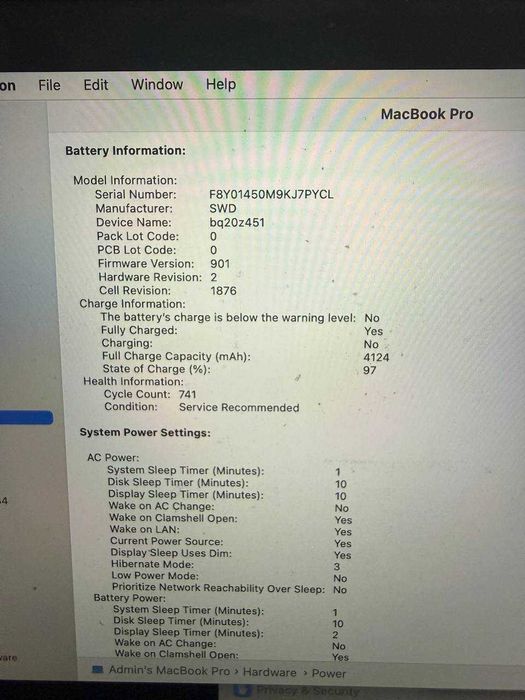Macbook Pro 13'' 2020, Intel Core i5, 16/512