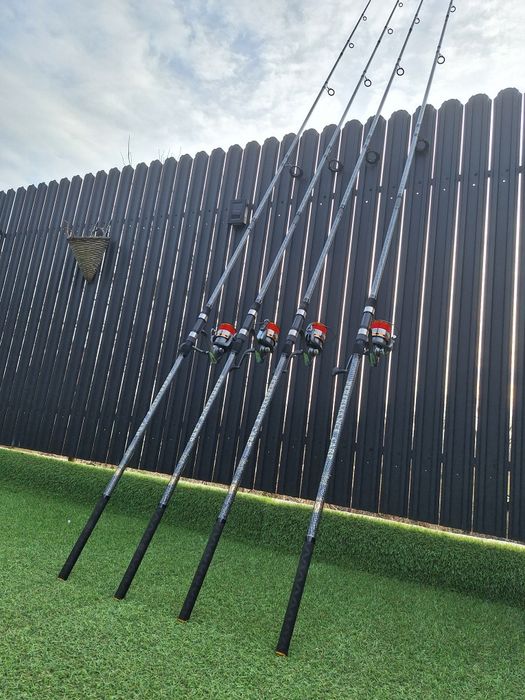 Set 4 lansete 3.9m, 4 lbs Performance plus 4 mulinete Efb 6000
