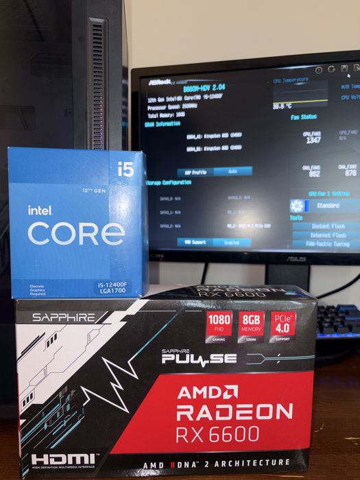 Геймърски компютър i5-12400F / RX 6600 / 16GB RAM | без SSD