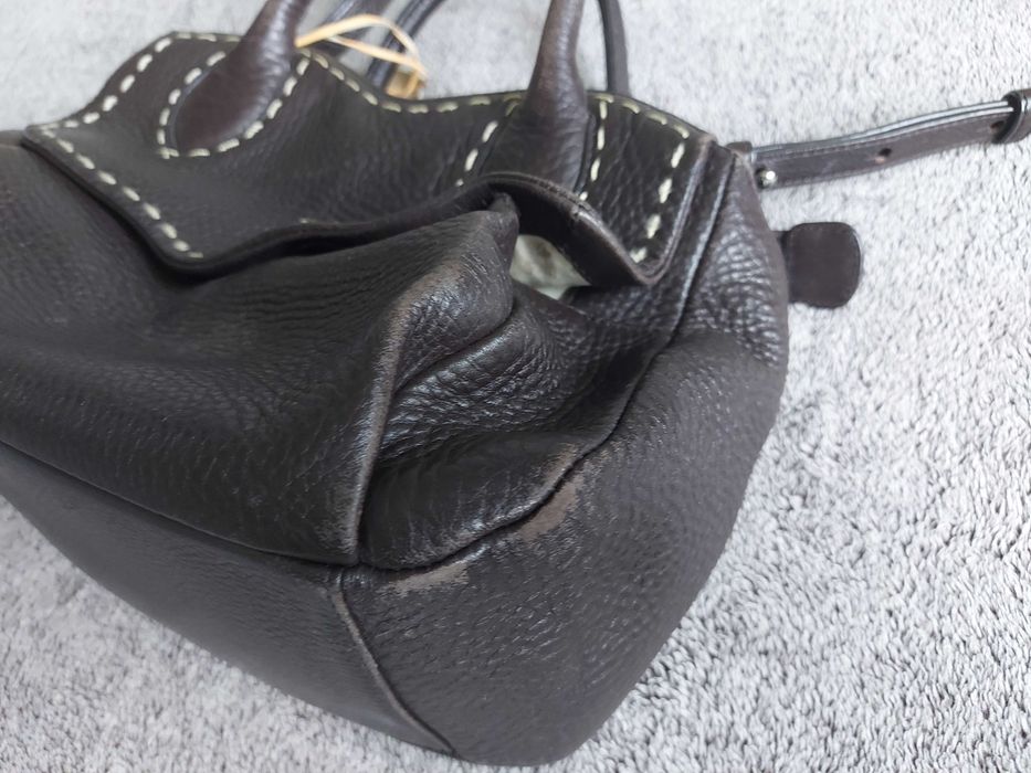 Кожена чанта Radley London - тъмно кафява