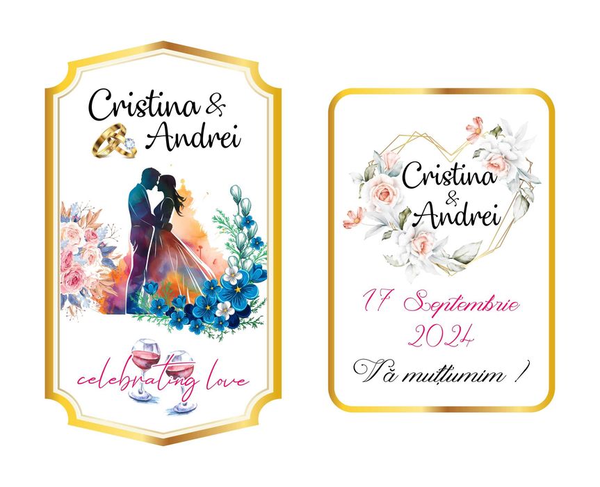 Etichete sticle vin personalizate nunta, cununie, evenimente