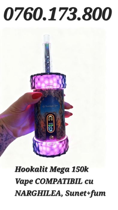 Hookalit Mega 150k*Vape-uri*Shisha COMPATIBILE cu NARGHILEA,sunet+fum