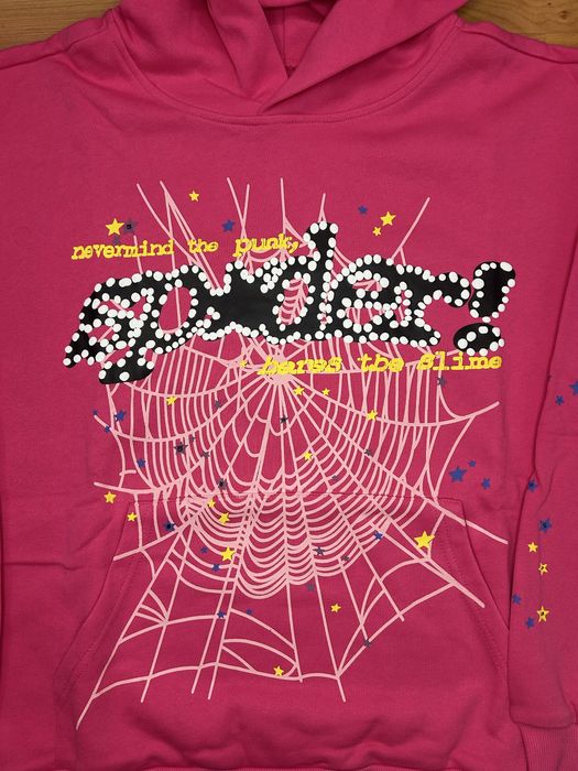 Hanorac Sp5der Web Roz & Negru cu Roz