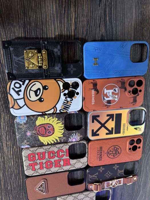 Husa Gucci LV OffWhite Hermes Louboutin - iPhone 15 Pro Max / 15 PRO