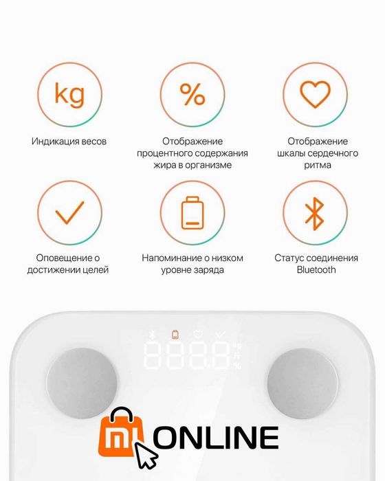 Новинка! Умные весы Xiaomi Mi Body Fat Smart Scale S400 25 показателей