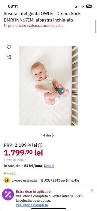 Sosetă inteligentă bebe