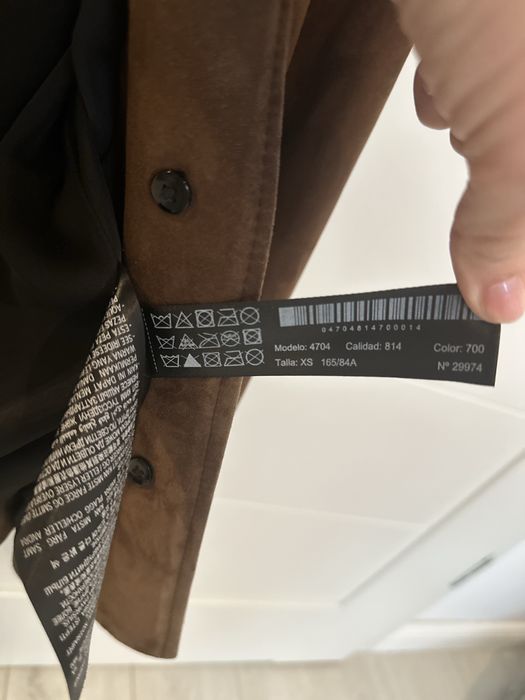 Jacheta piele intoarsa naturala Massimo Dutti
