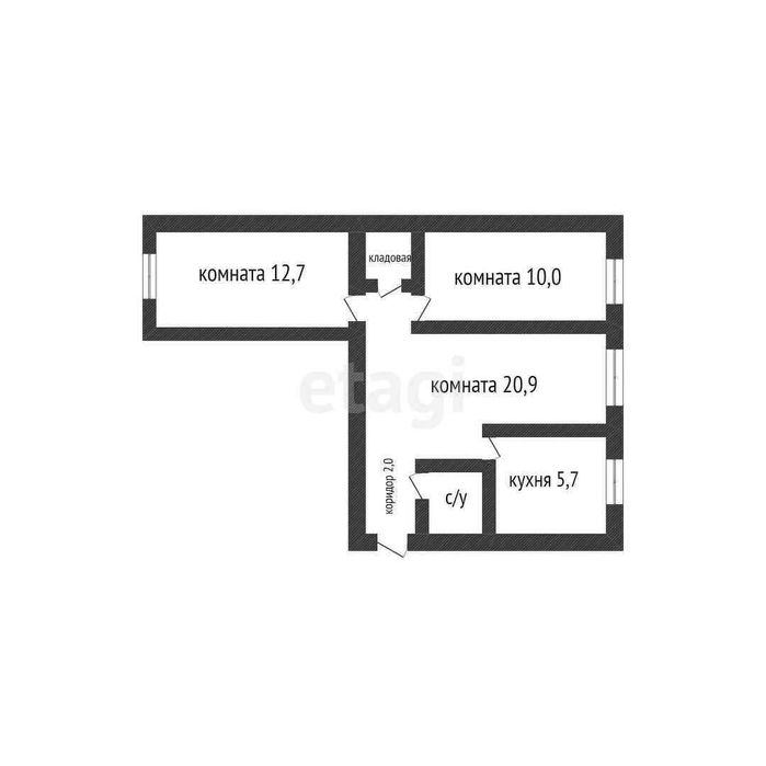 Трёхкомнатная в центре