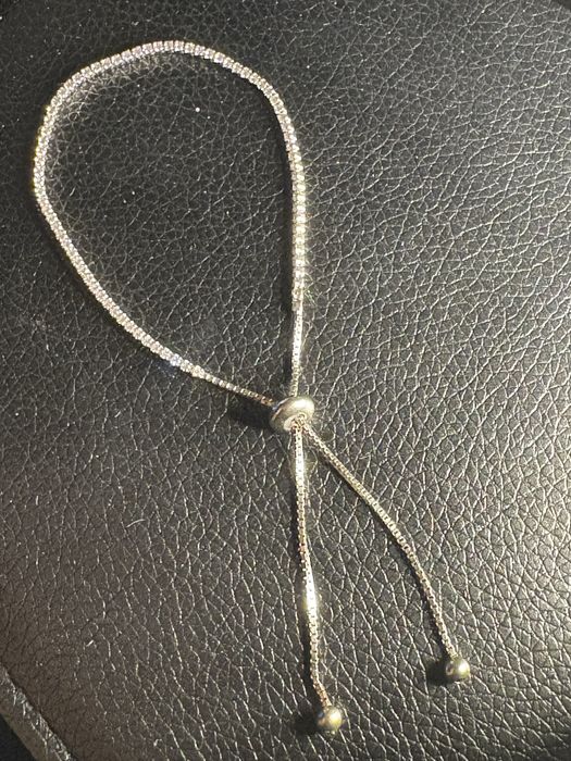 НОВА Сребърна гривна 925, регулируема + кутийка