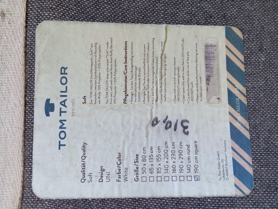 Covor Tom Tailor 190x190cm