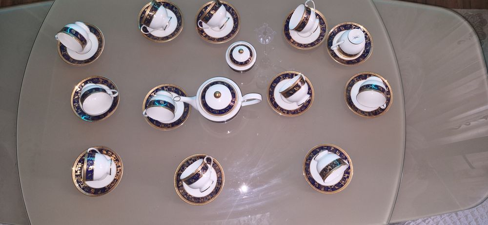 Set serviciu de cafea Zepter 12 piese. Pictate manual, aurite.