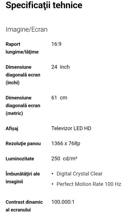 TV.Led Philips HD diag.61 cm