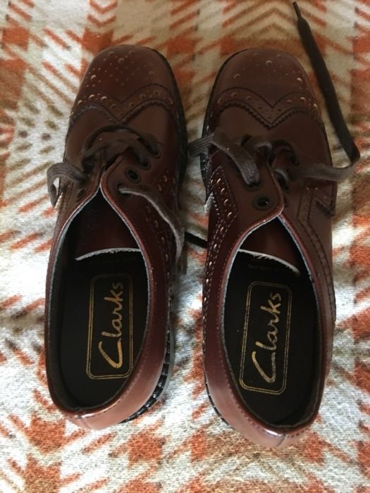 Оргинални официални Английски детски кожени обувки Clarks, Р# 34, Нови